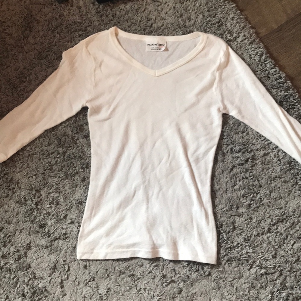 White 3/4 long sleeve shirt